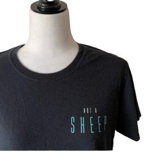 Not a Sheep slogan graphic tee logo wolf t short crew neck black